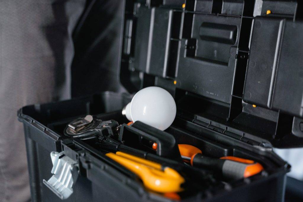 a light box in a tool box